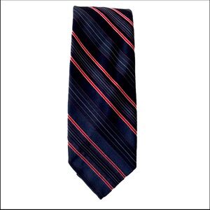 JCPenney Navy Blue and Red Striped Tie
